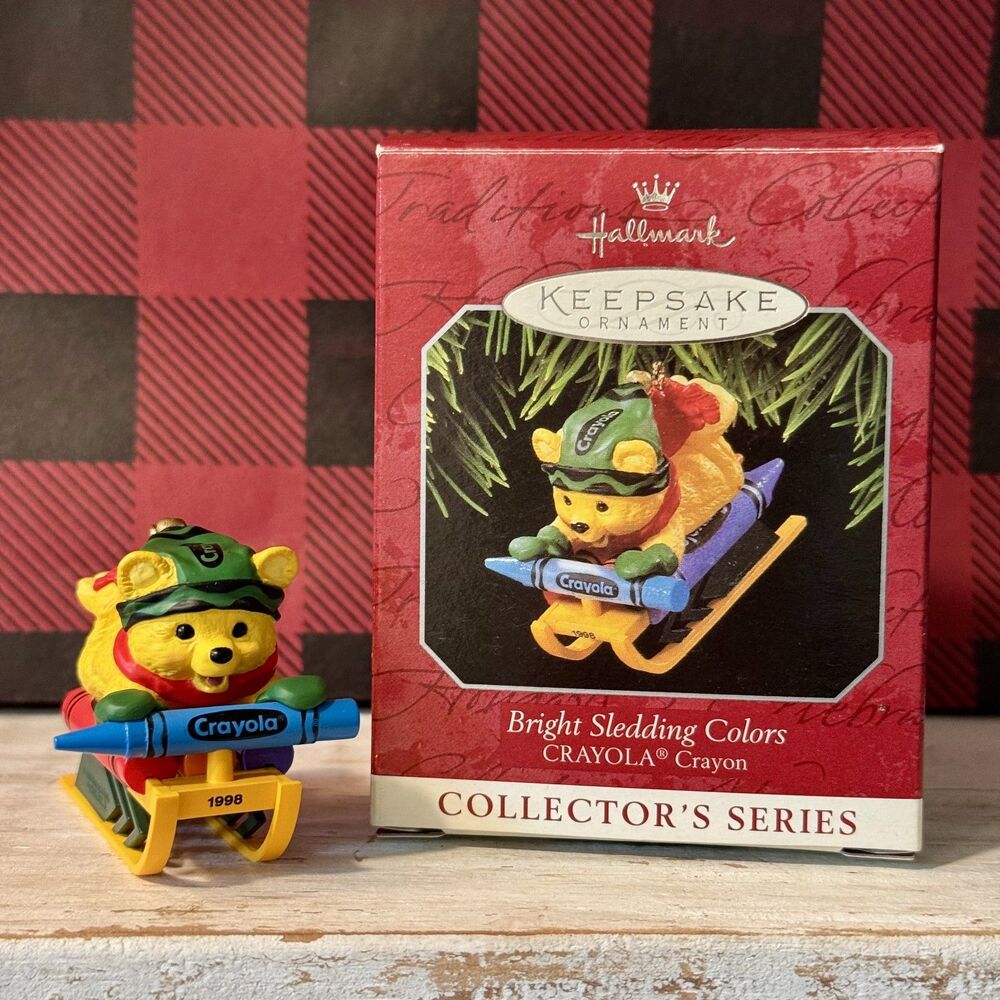 1998 Hallmark Crayola Crayons Bright Sledding Colors #10 Bear Keepsake Ornament